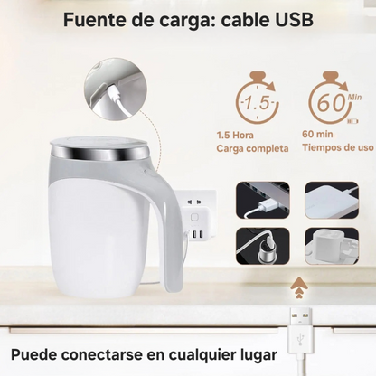 Taza Mezcladora Automática — Mezcla Fácil, Todo en Uno (USB Recargable) + ENVÍO GRATIS